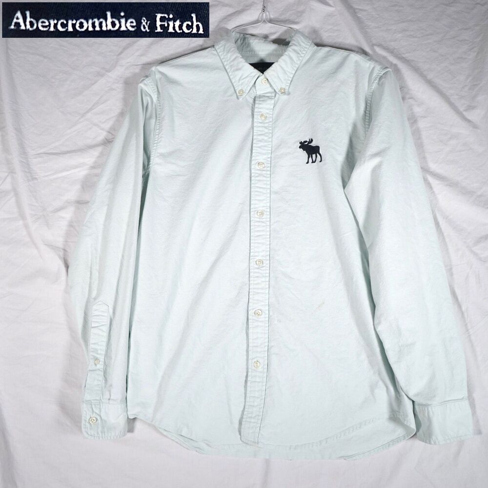 Abercrombie & Fitch Big Moose Button Up Shirt Blue Men's XL See Photos
